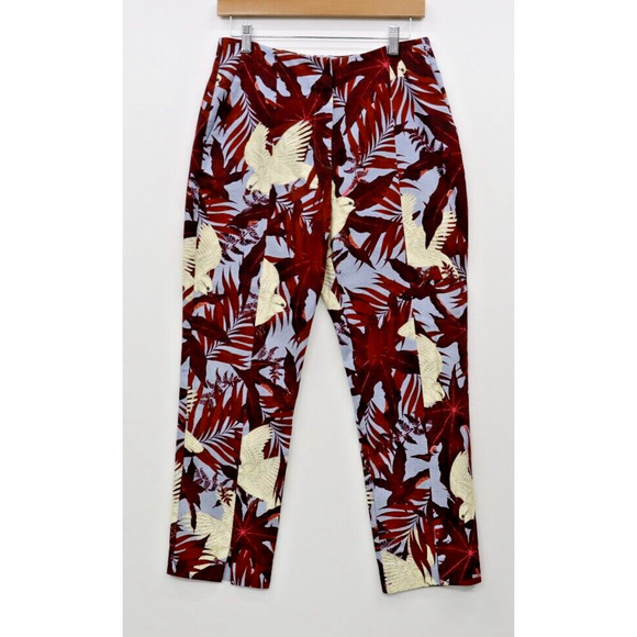 Erdem Cotton Ankle Pants Sparrow Boho Print Size 6 - Picture 1 of 11